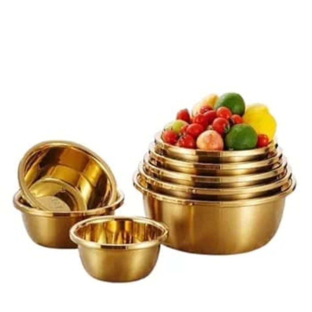 Stainless Steel Gold Mixing Bowl