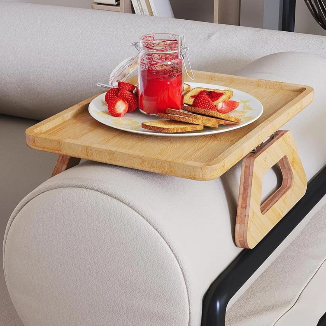 Rectangle Bamboo Arm Rest Tray