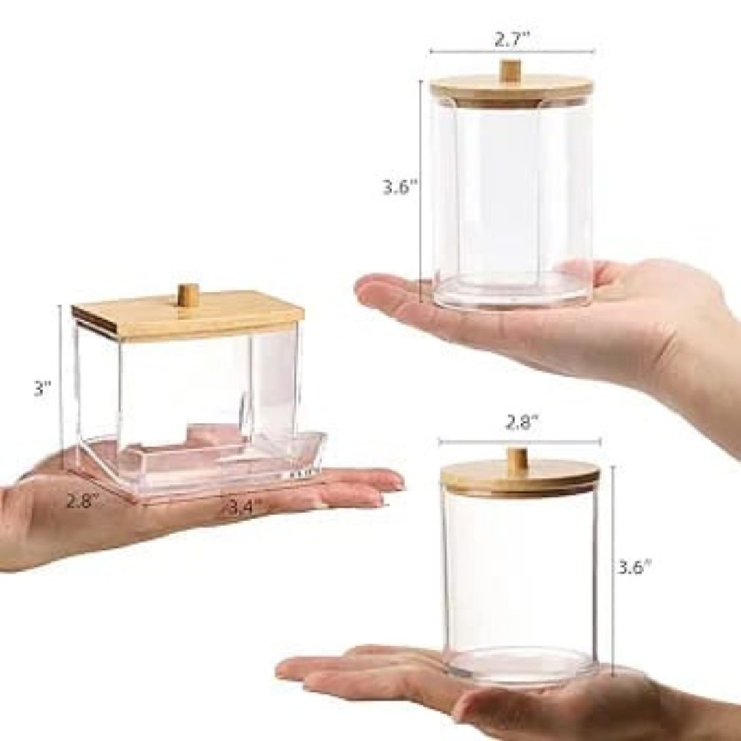 3pc Cotton Bud Holder Set