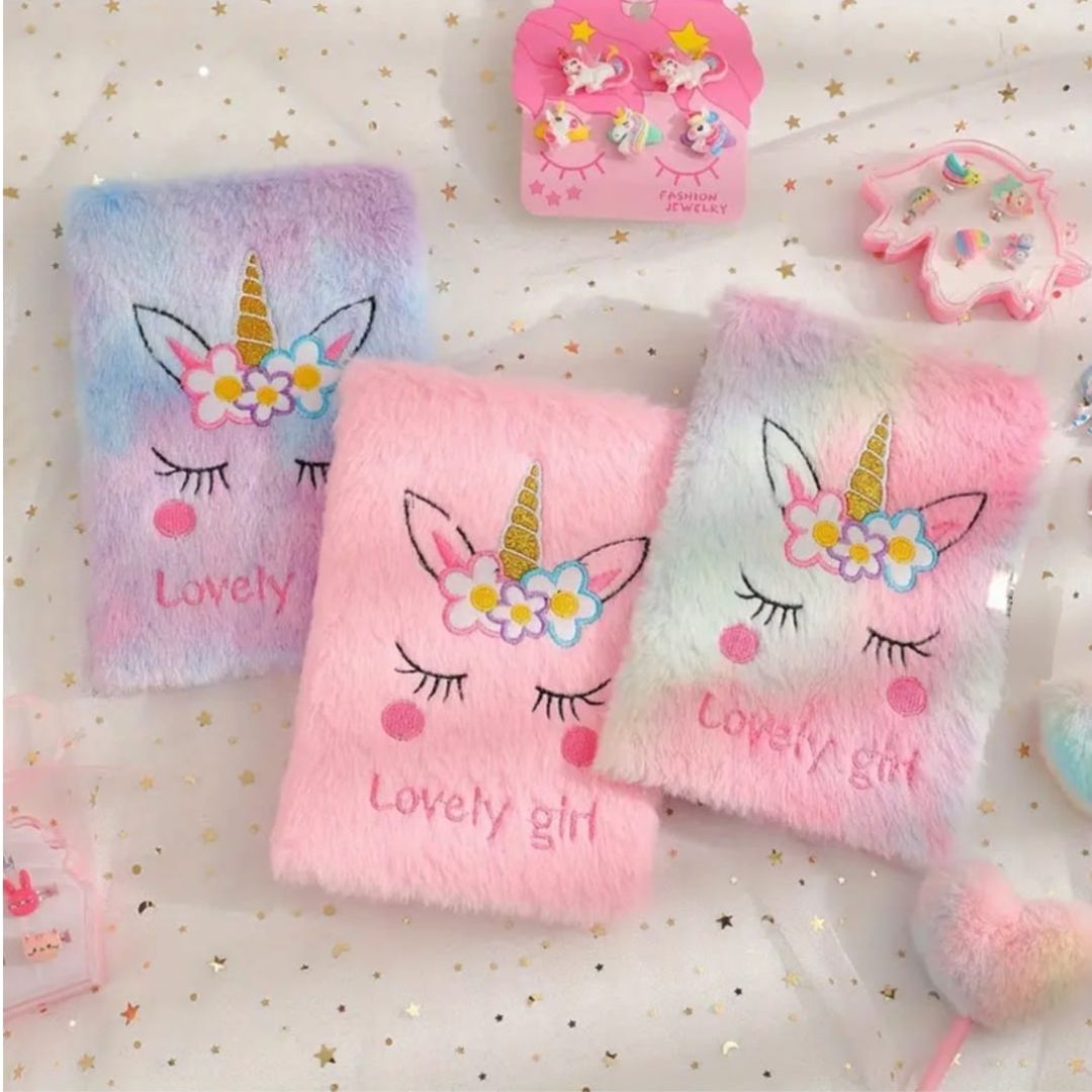 Fur Unicorn Lined Notebook