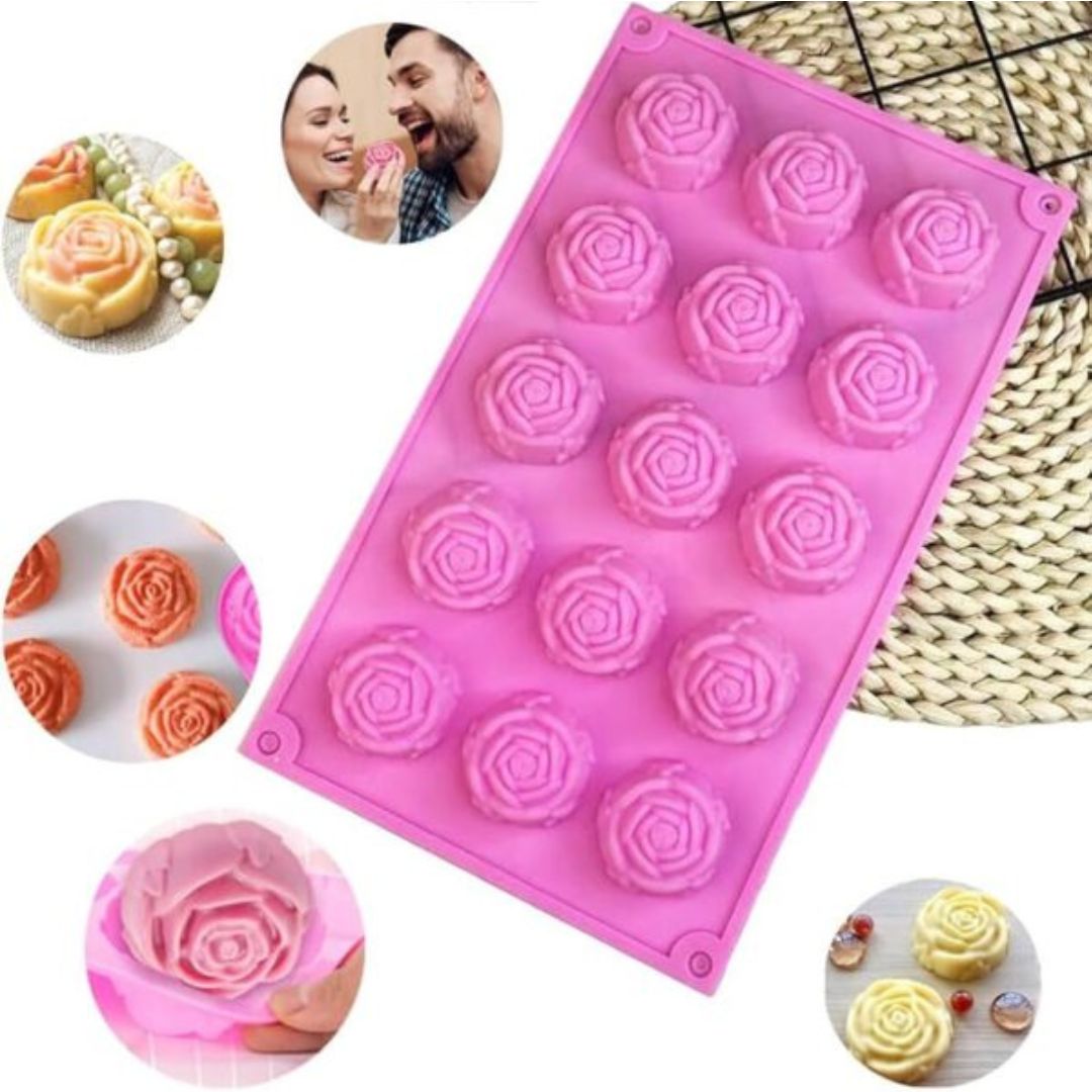 15 Slot Mini Rose Mould