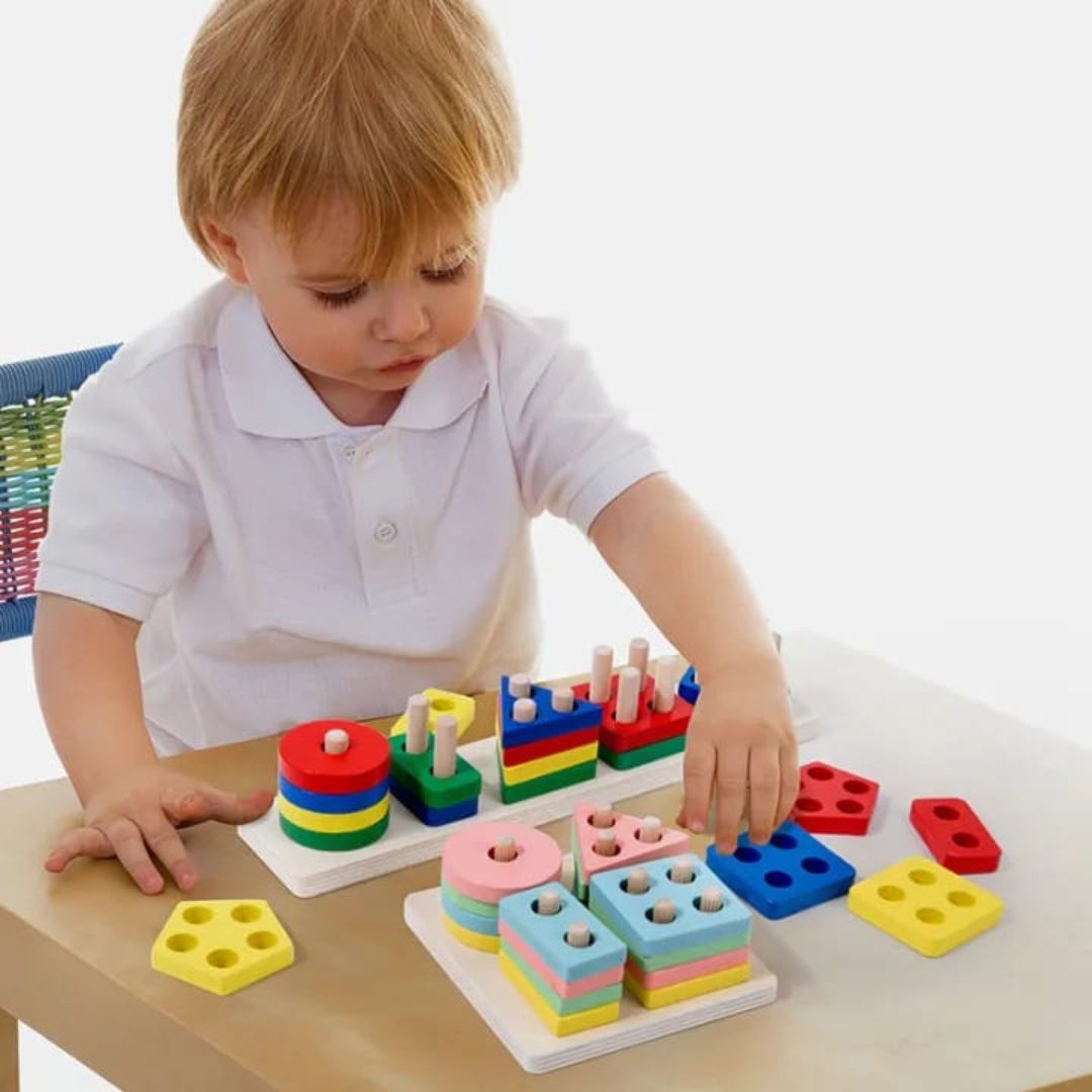 4 Column Wooden Shape Sorting Puzzle