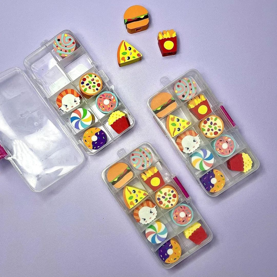 10pc Fast Food Eraser In Box
