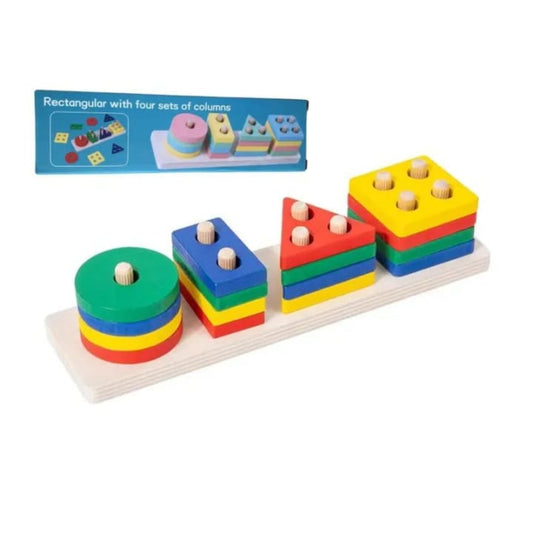 4 Column Wooden Shape Sorting Puzzle