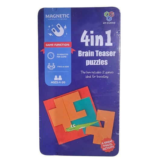 Magnetic 4 in 1 Brain Teaser Puzzle Game