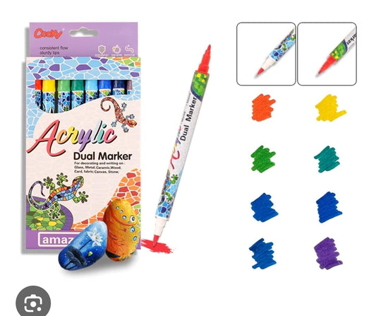 8pc Acrylic Dual Markers