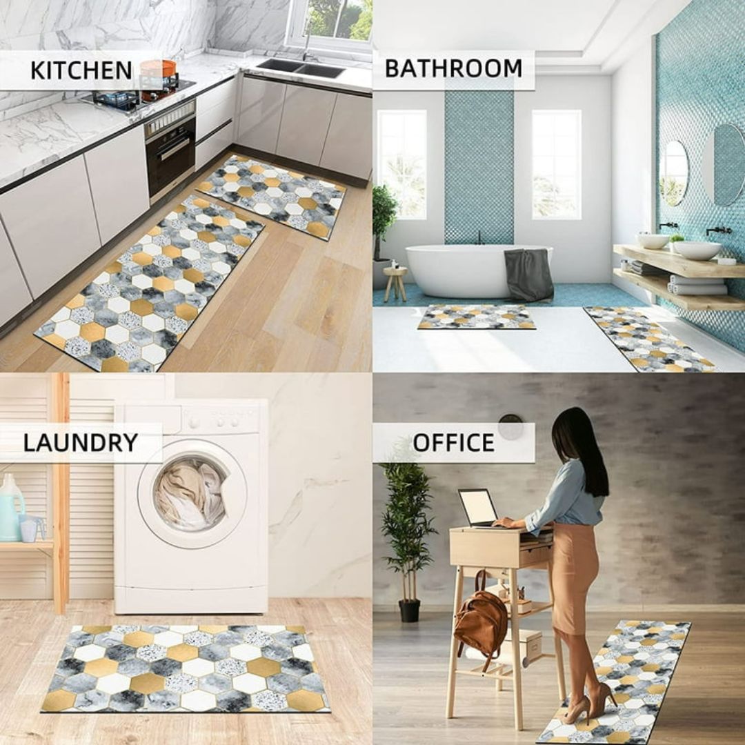 2pc Rubber Kitchen Mat