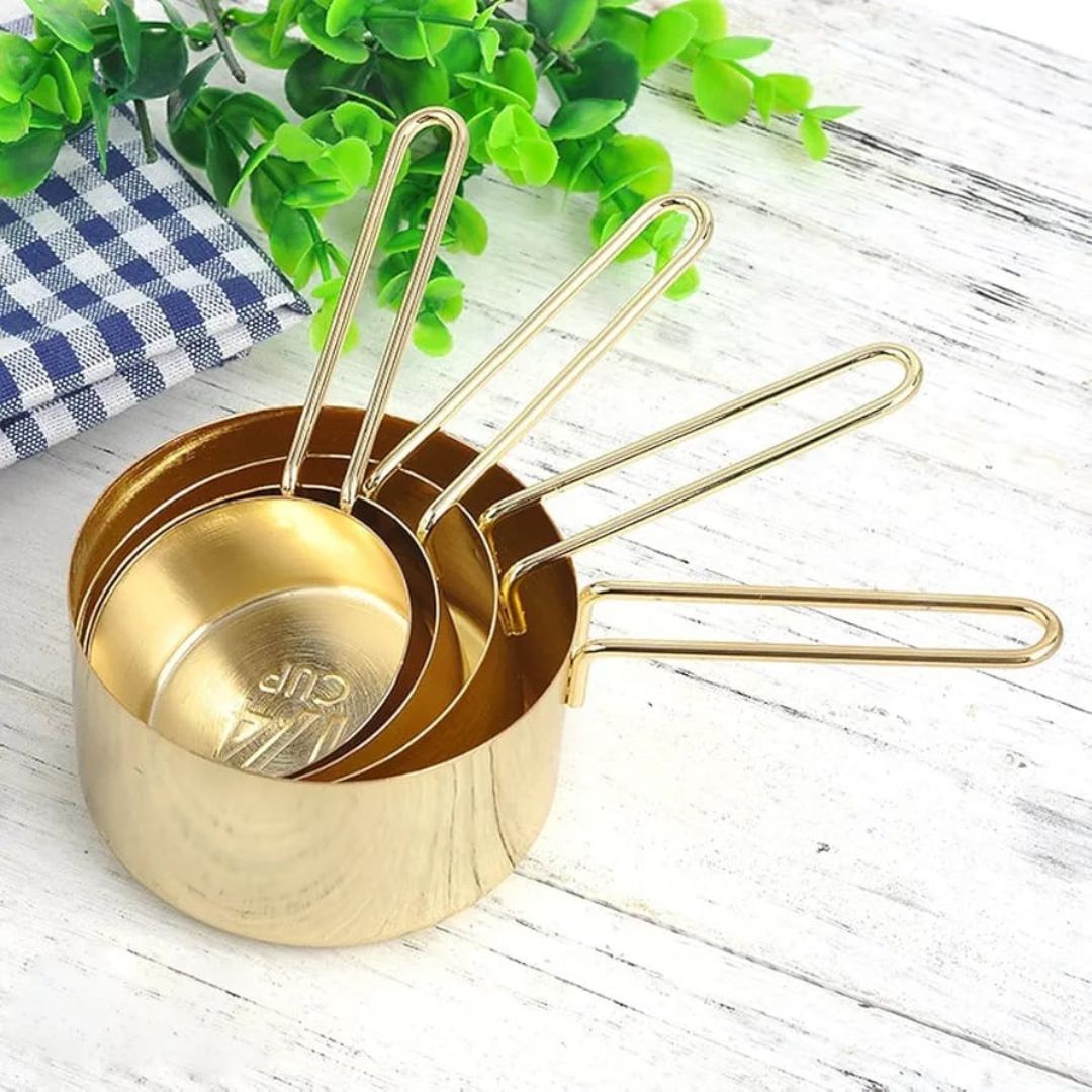 4pc Gold Measuring Cup Set