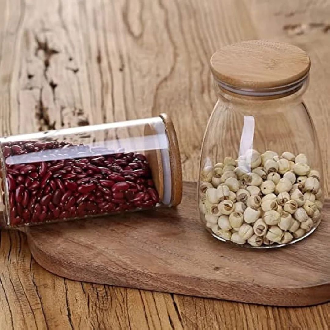 Belly Glass Jar With Bamboo Lid