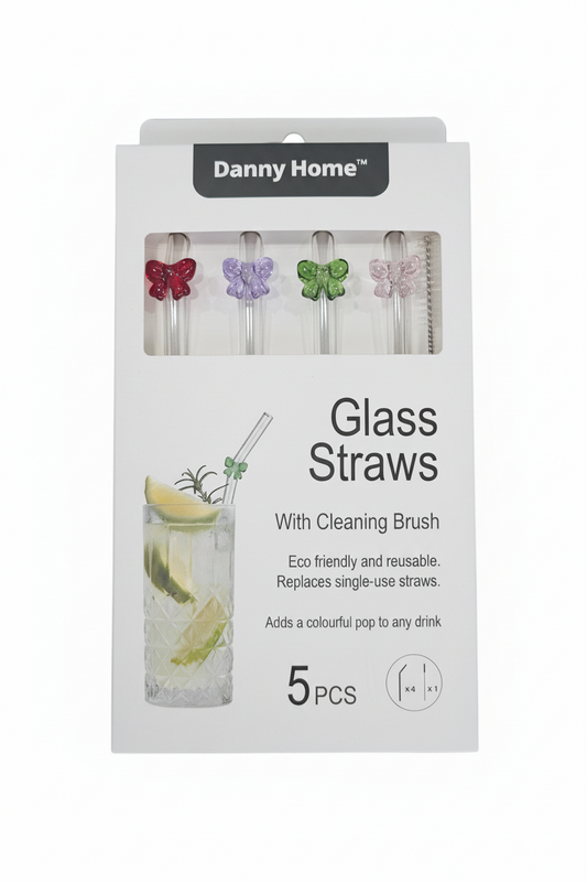 Danny Home 5pc Straws With Cleaner - Bow