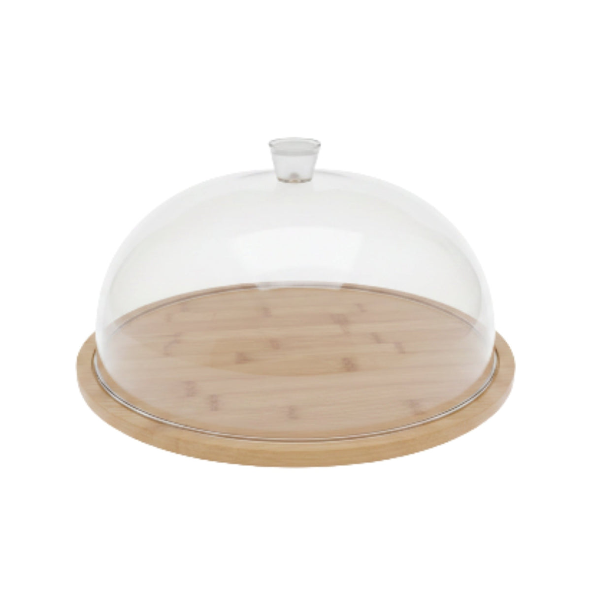 Round Acrylic Cake Dome With Wooden Base