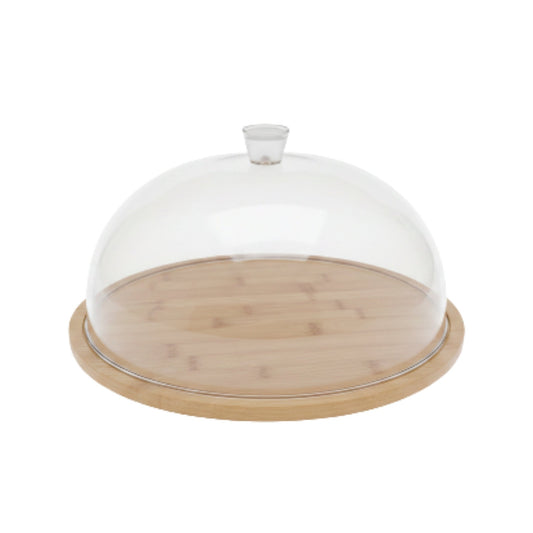 Round Acrylic Cake Dome With Wooden Base