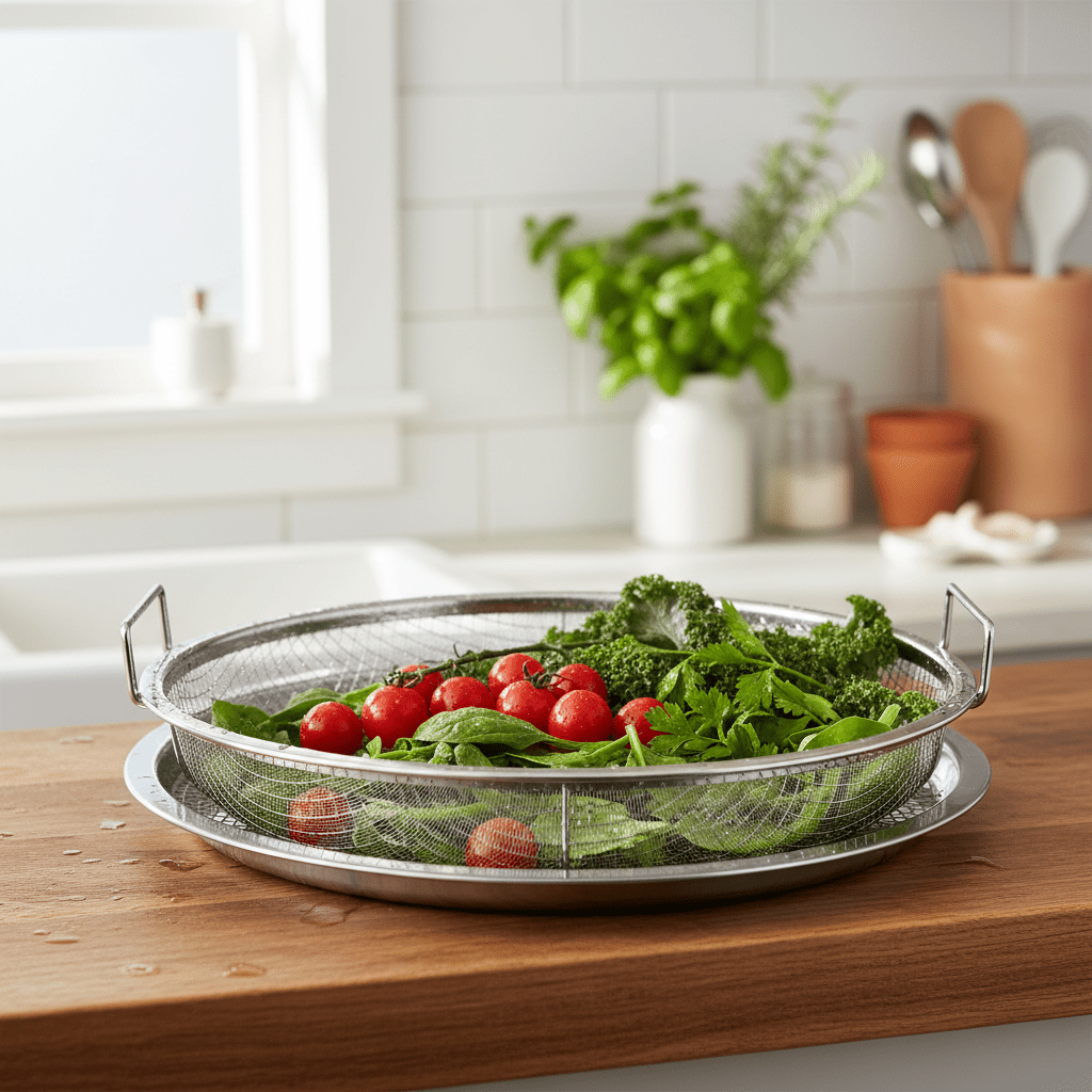 Round Copper Crisper - Silver