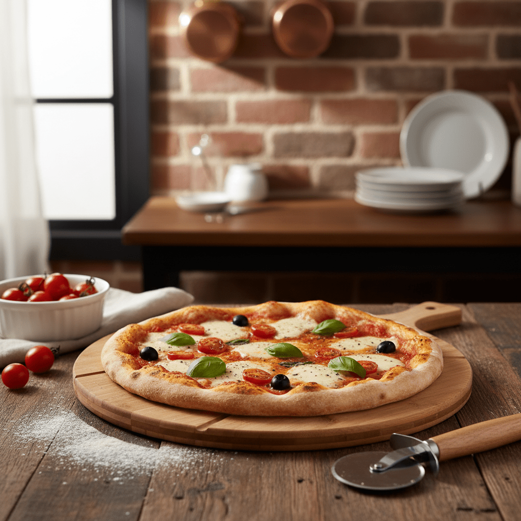 Round Pizza Board With Cutter