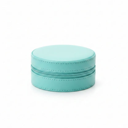 Round PU Leather Travel Jewelry Box - 10x4.5cm