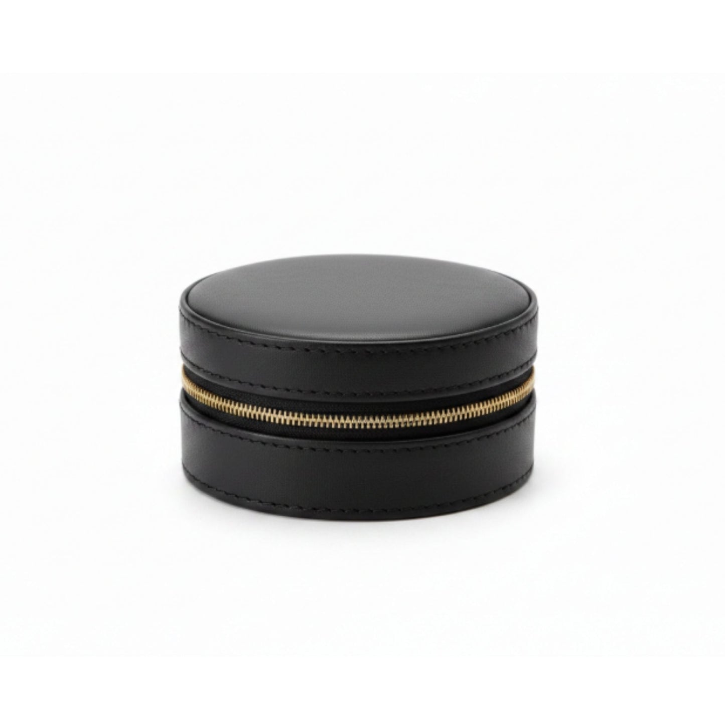 Round PU Leather Travel Jewelry Box - 10x4.5cm