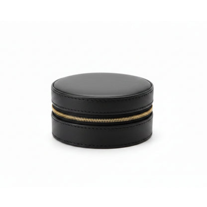 Round PU Leather Travel Jewelry Box - 10x4.5cm