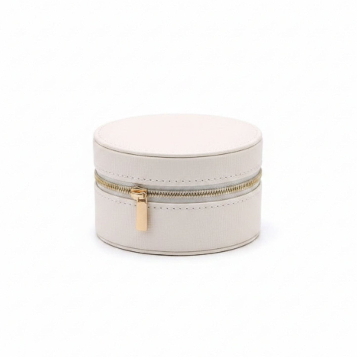 Round PU Leather Travel Jewelry Box - 10x4.5cm