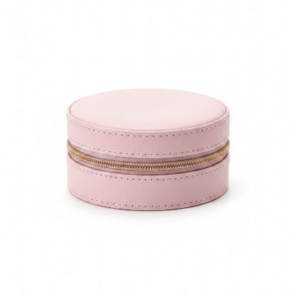 Round PU Leather Travel Jewelry Box - 10x4.5cm