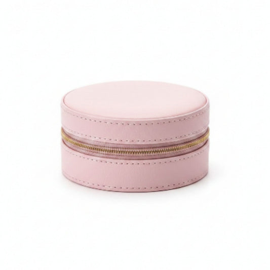Round PU Leather Travel Jewelry Box - 10x4.5cm