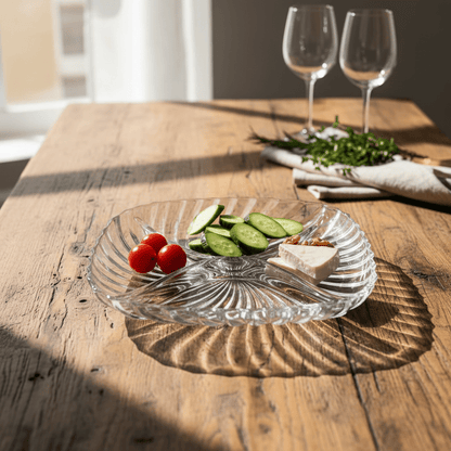 Santa 4 Compartment Glass Platter