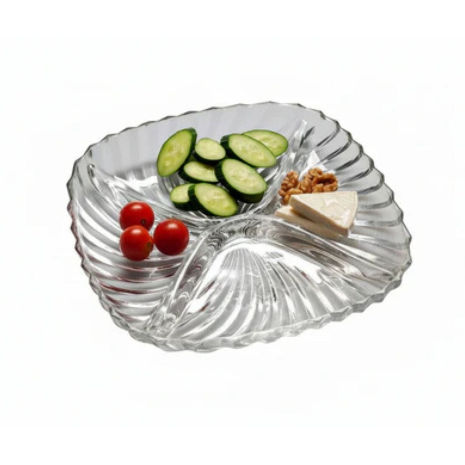 Santa 4 Compartment Glass Platter