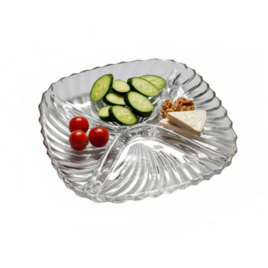 Santa 4 Compartment Glass Platter
