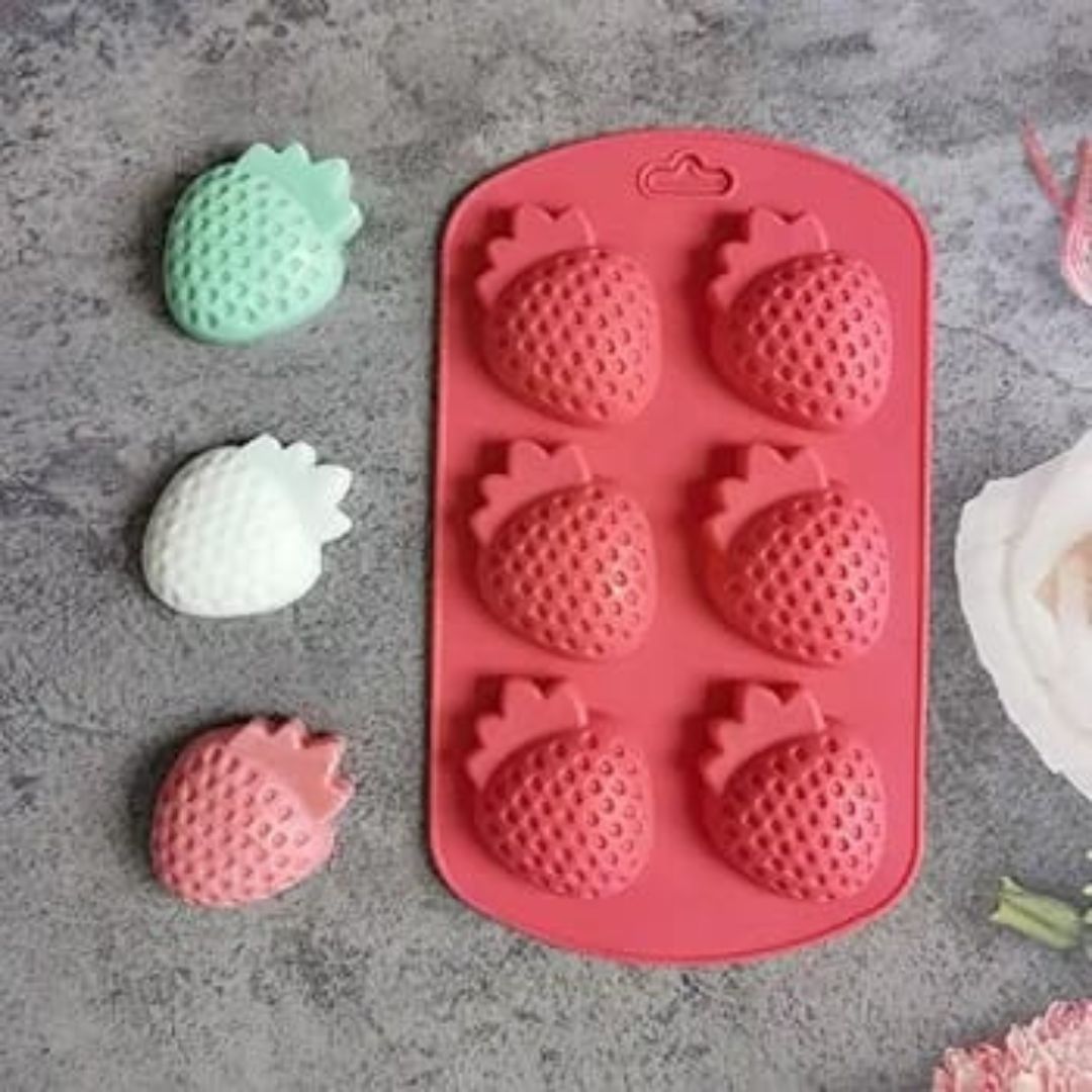 Silicone 6 Slot Strawberry Mould