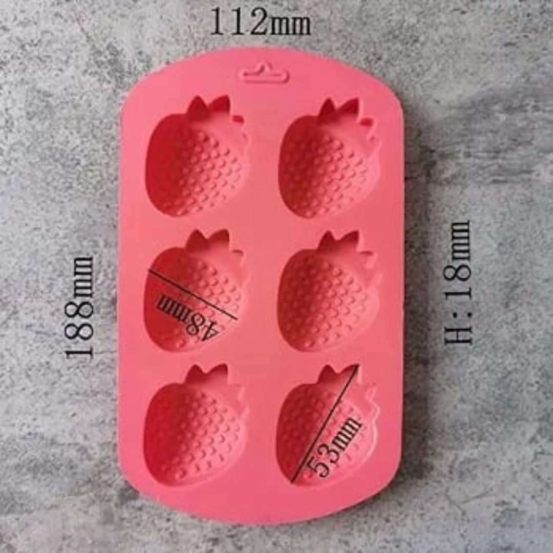 Silicone 6 Slot Strawberry Mould