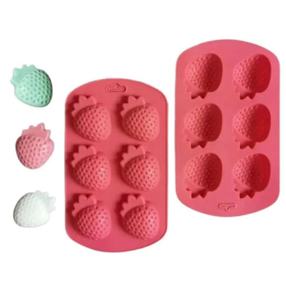 Silicone 6 Slot Strawberry Mould