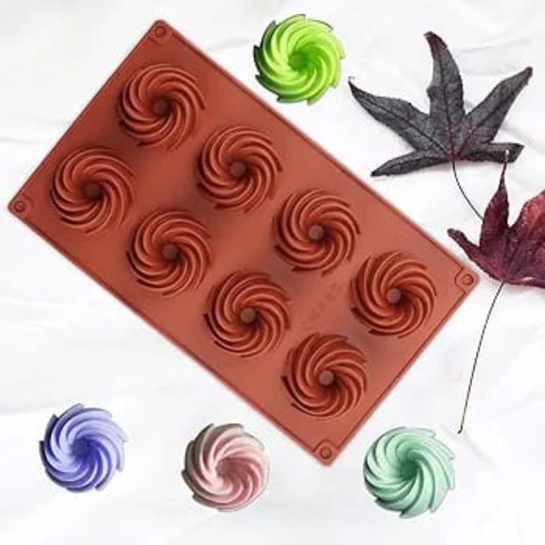 Silicone 8 Slot Swirl Mould