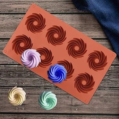 Silicone 8 Slot Swirl Mould