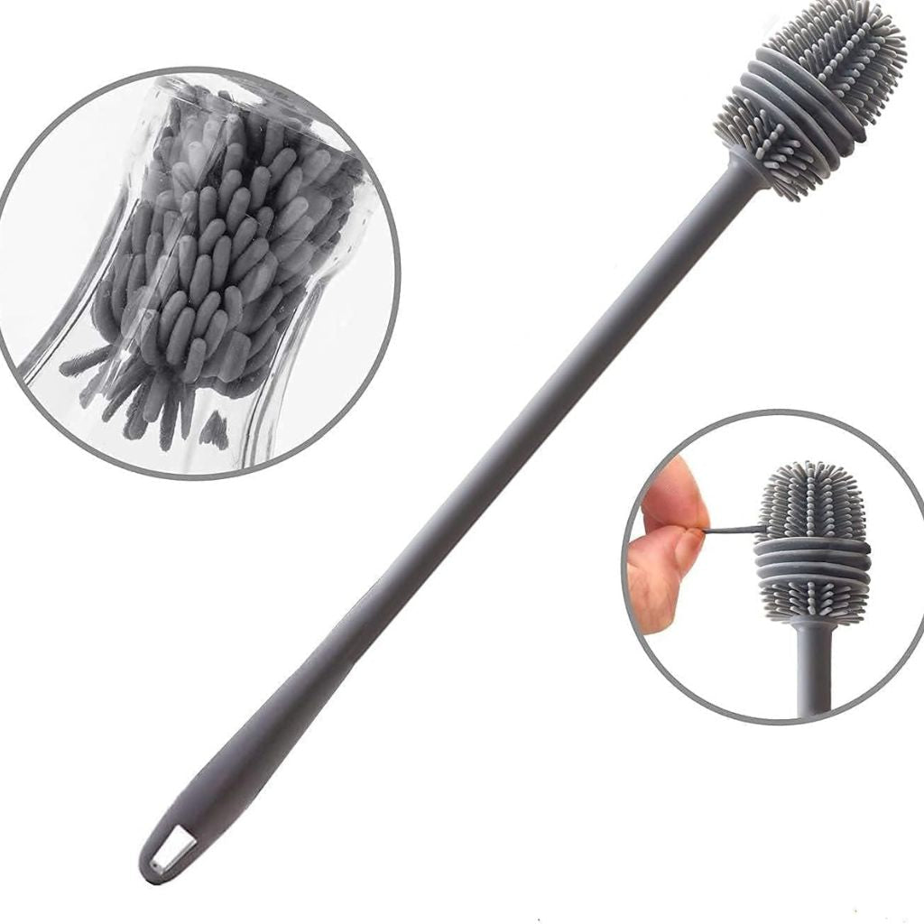 Silicone Bottle Cleaning Brush For Water Bottles & Glassware