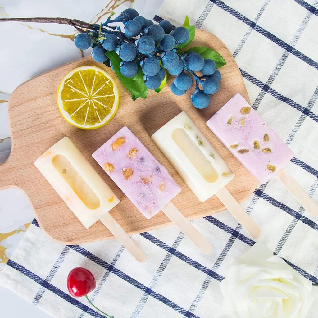 Silicone Ice Cream Mould 3 Slot Popsicle Shape 