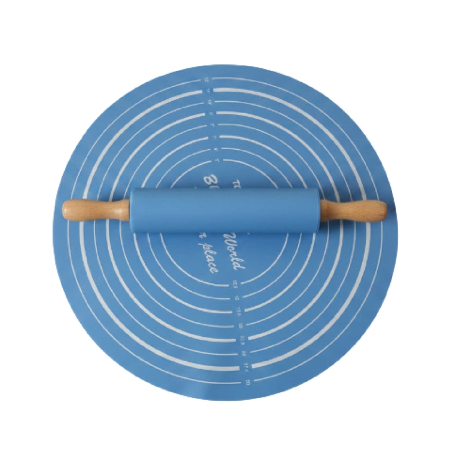 Silicone Rolling Pin And Mat Set
