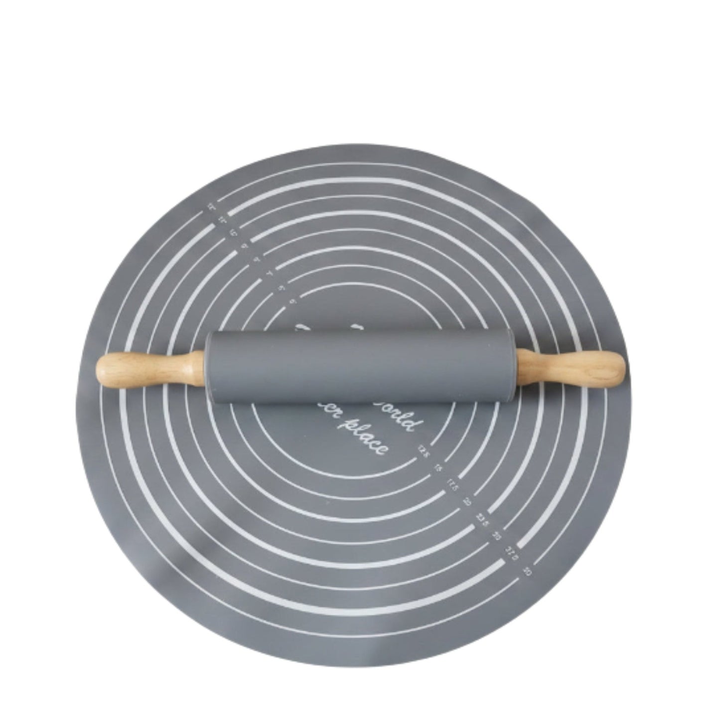 Silicone Rolling Pin And Mat Set