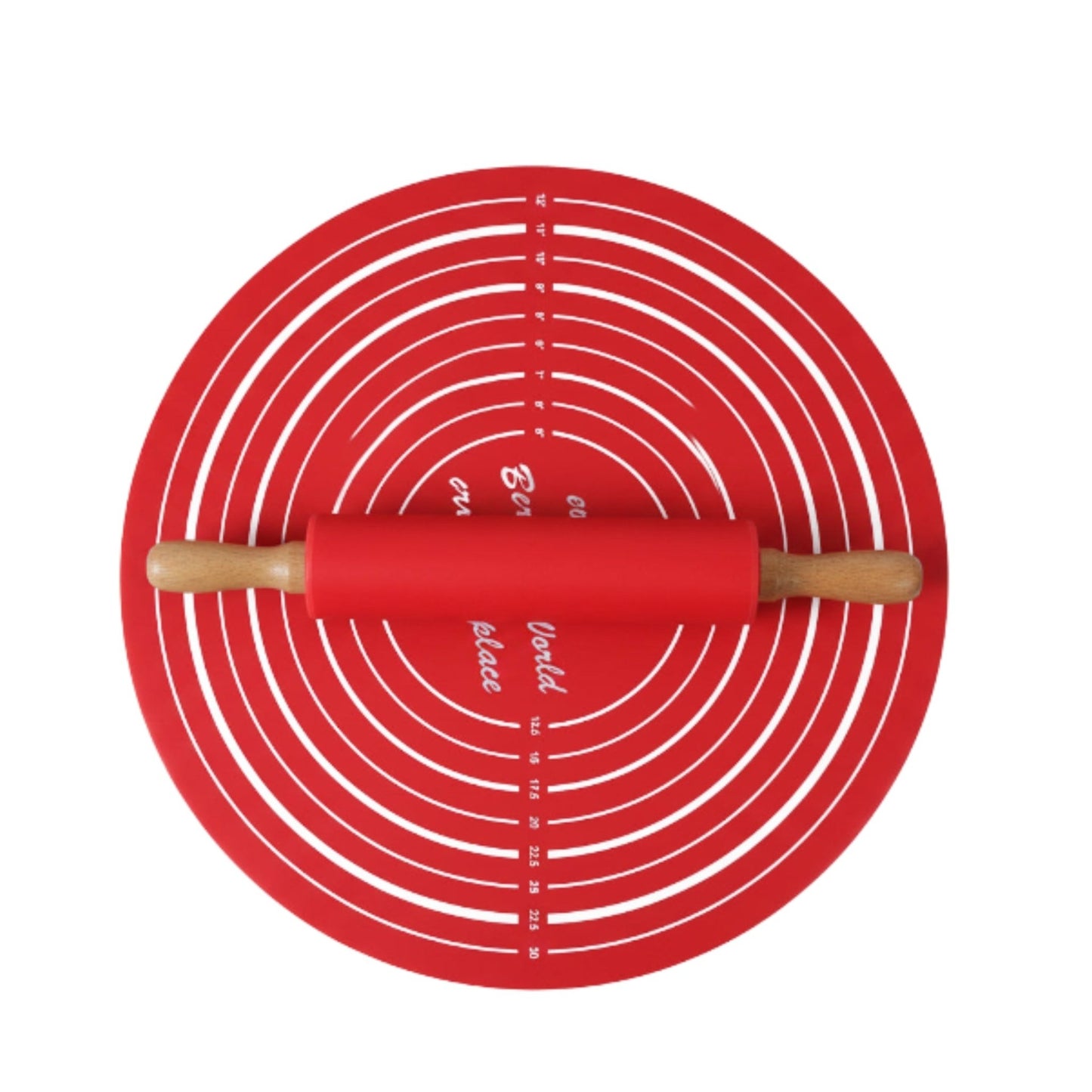 Silicone Rolling Pin And Mat Set