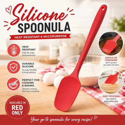 Silicone Spoonula – Mixing & Scraping Spatula With Flexible Heat Resistant Design – Non-Stick Cookware Safe