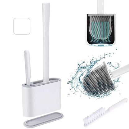 Silicone Toilet Brush With Cleaning Brush
