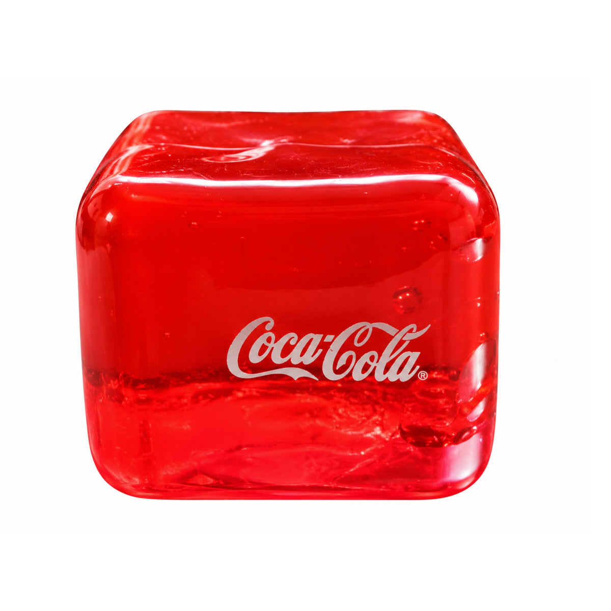 Red Slow Rising Coca-Cola Needoh Cube Soft Squeeze Stress Relief Fidget Toy 4.5cm On White Background