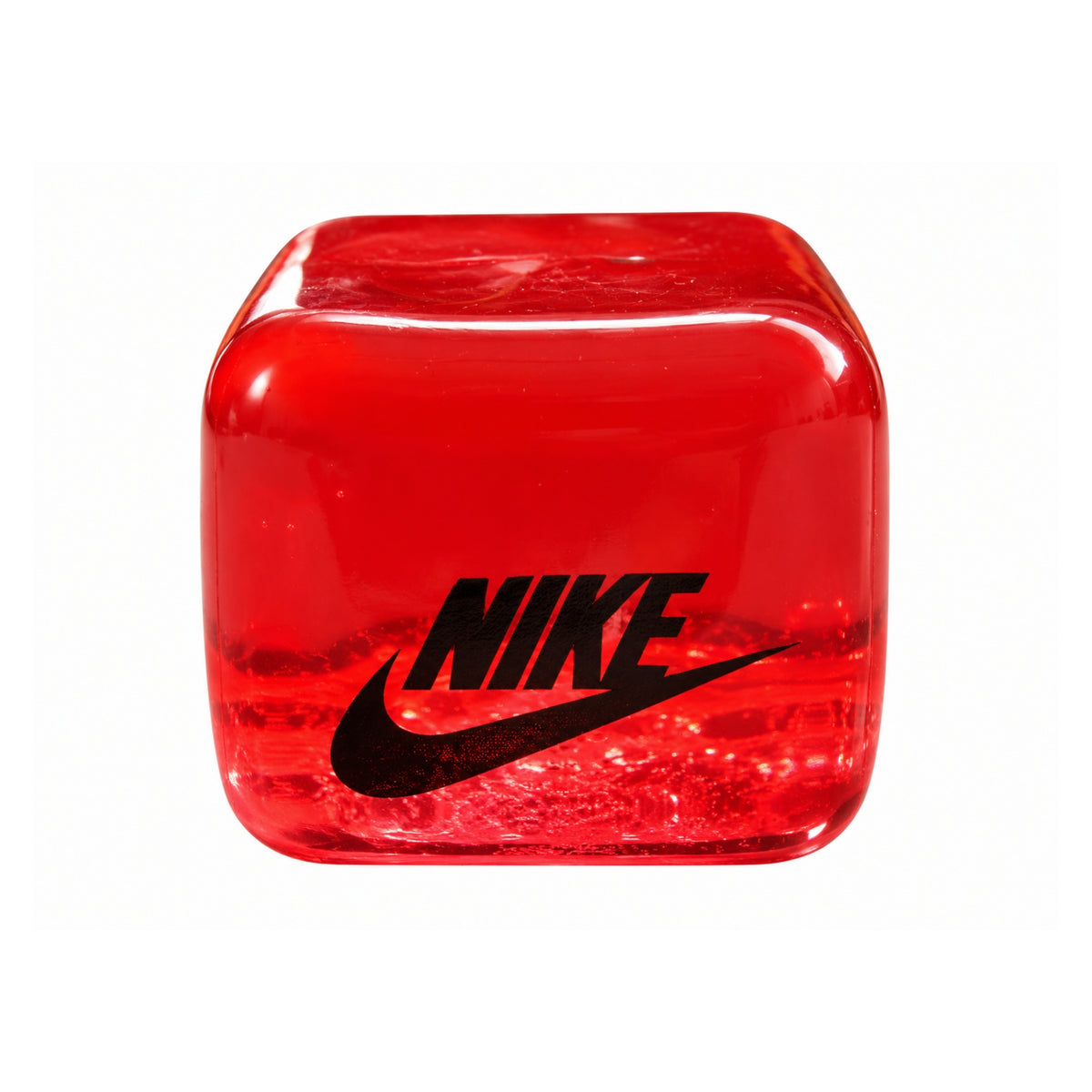 Slow Rising Nike-Inspired Needoh Cube Soft Squeeze Fidget Toy 4cm Red On White Background