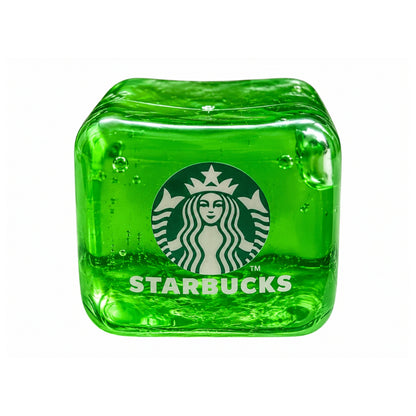 Slow Rising Starbucks Needoh Cube Soft Squeeze Stress Relief Fidget Toy 4.5cm On White Background