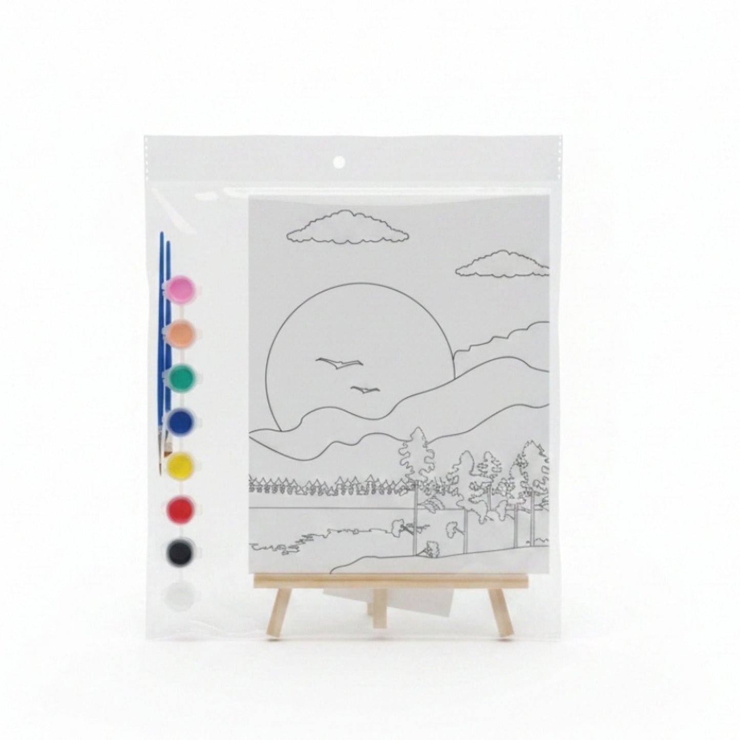 Small Canvas With Easel Board And Paint Set - Mountain View