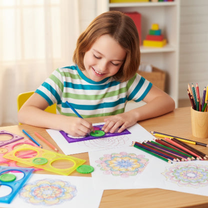 Spirograph Ruler Drawing Kit – Fun Geometric Art Design Tool for Kids