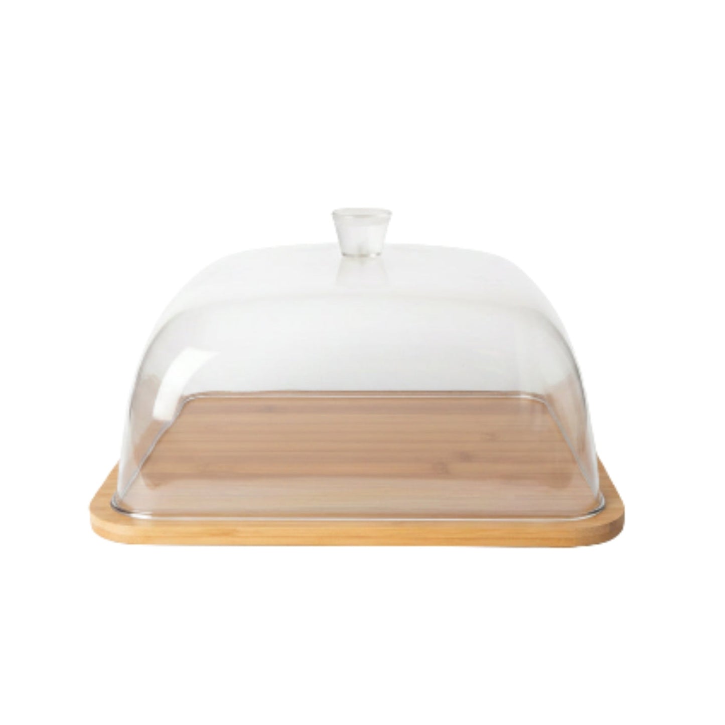 Square Acrylic Cake Dome With Wooden Base