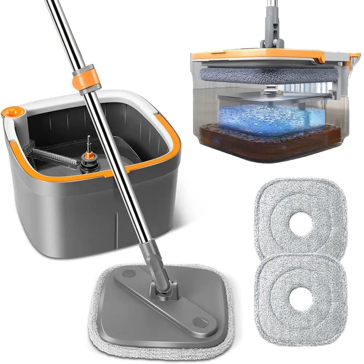 Square Bucket Mop Set – Floor Cleaning Mop with Bucket for Easy Home & Household Cleaning