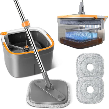 Square Bucket Mop Set – Floor Cleaning Mop with Bucket for Easy Home & Household Cleaning