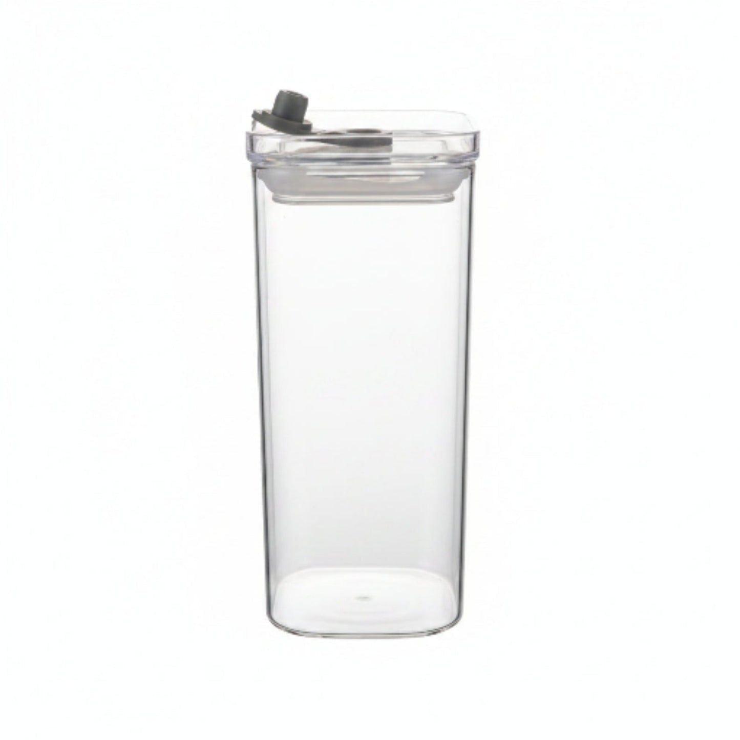 Square Glass Can With Straw - No Handle 380ml