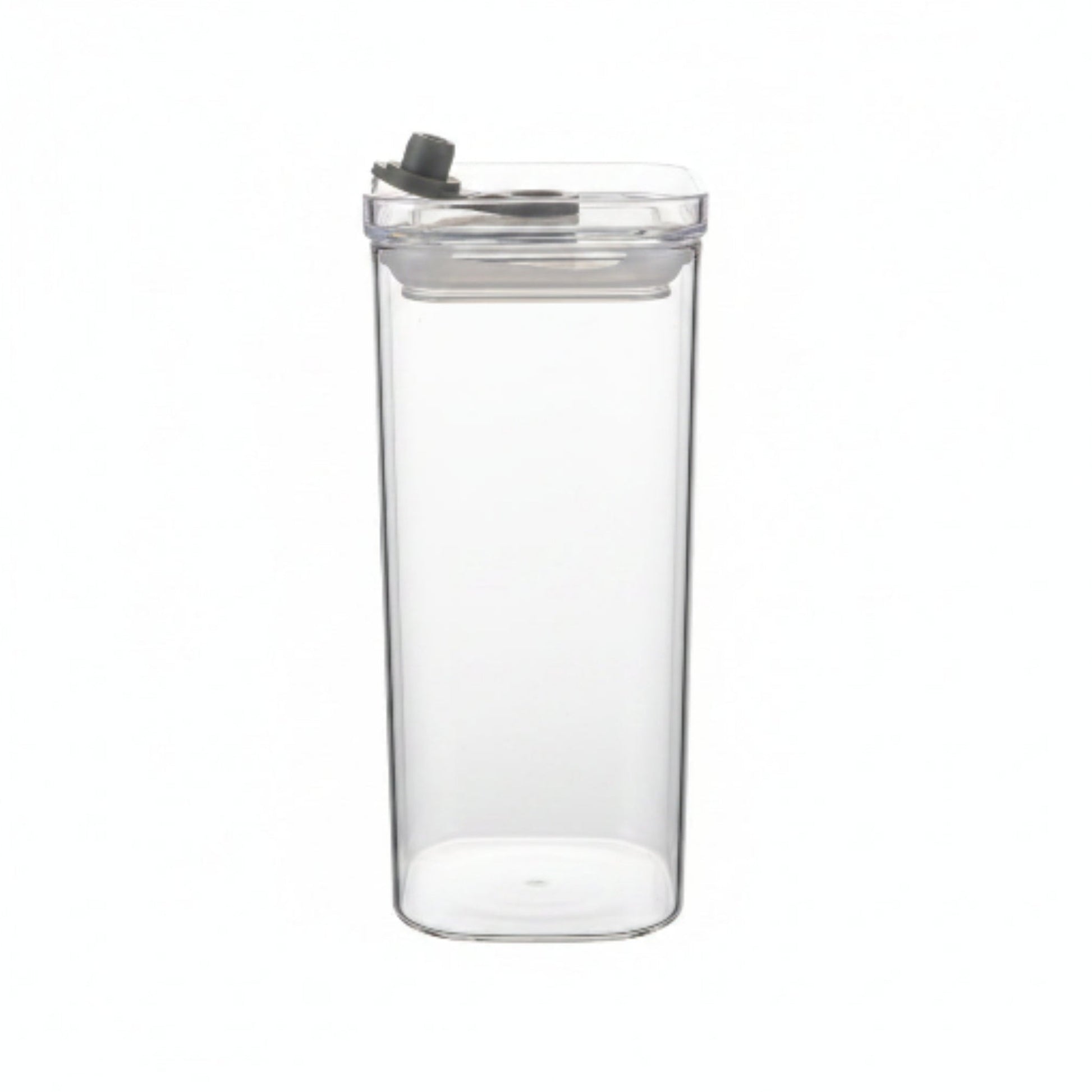 Square Glass Can With Straw - No Handle 380ml