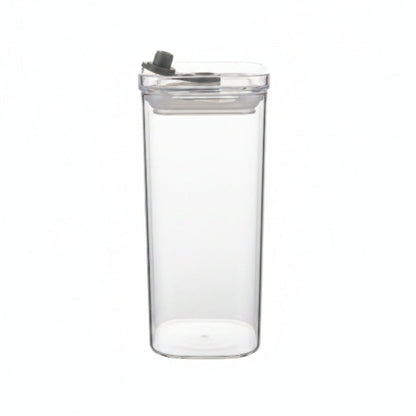 Square Glass Can With Straw - No Handle 380ml